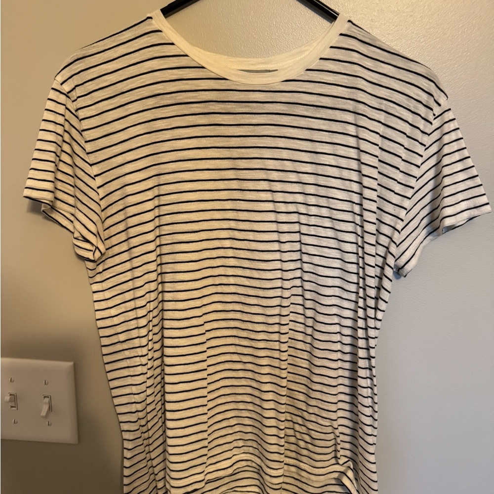 Vince Black and White Striped Tee